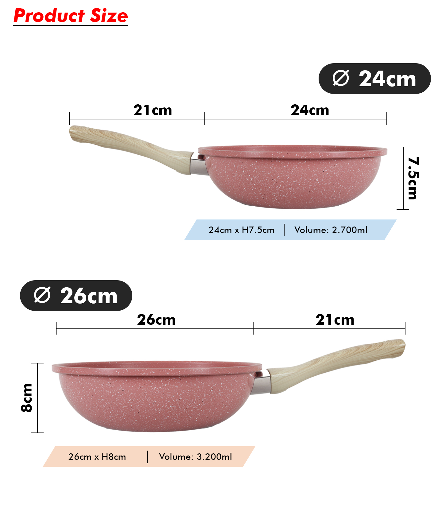 Amber Pink Wok Pan